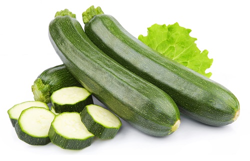 zucchini courgette decorated with green leaf lettuce