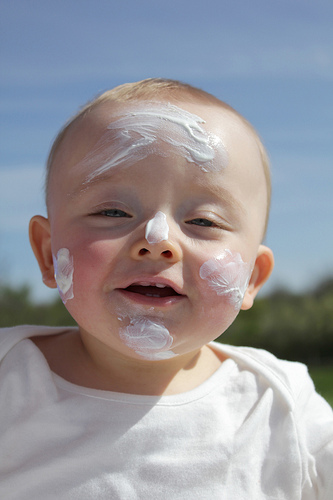 Plenty of Sunscreen on Baby