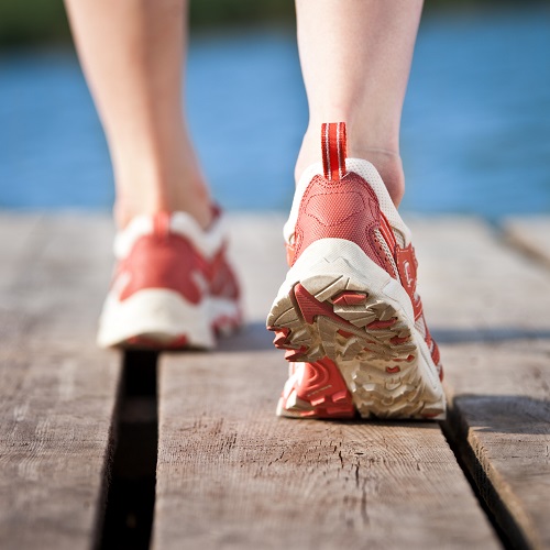 Feet of jogging person