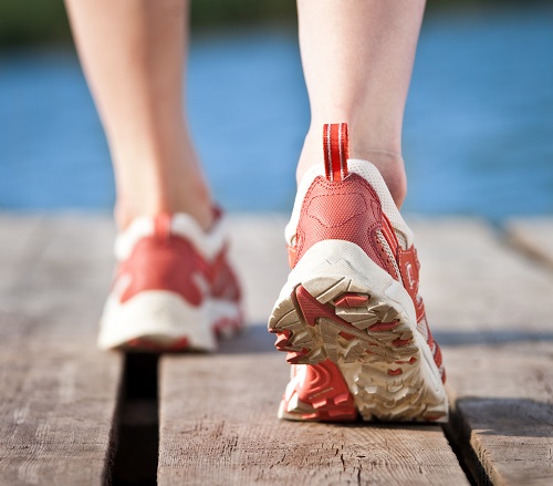 Feet of jogging person