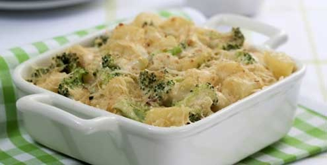 Receita a Gratinado de brócolis e abóbora