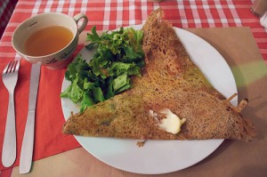 Crepes de trigo no café da manhã