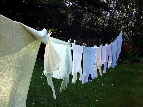 roupa lavada estendida
