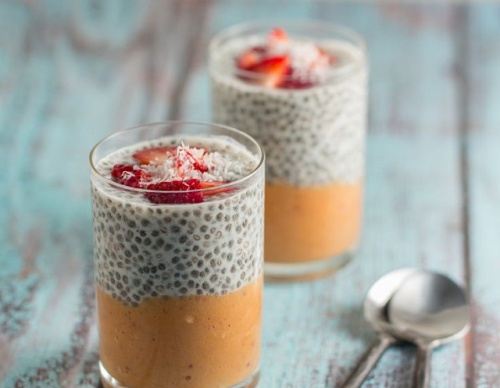 Vitamina com sementes de chia