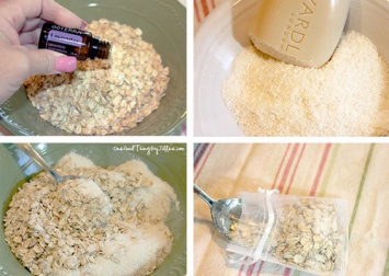 Receita de bolsas de sabonete de aveia para o banho