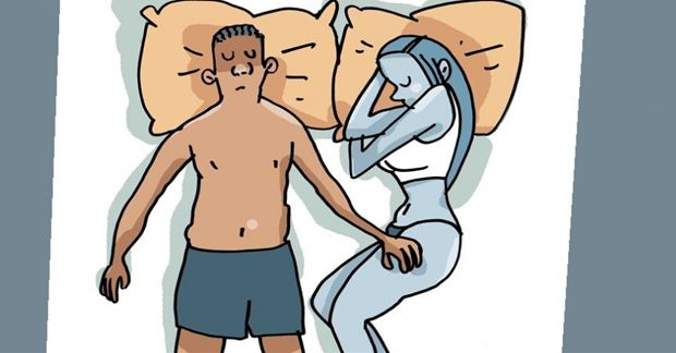 posição em que um casal dorme