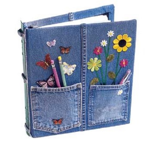 Agenda feita de jeans velho