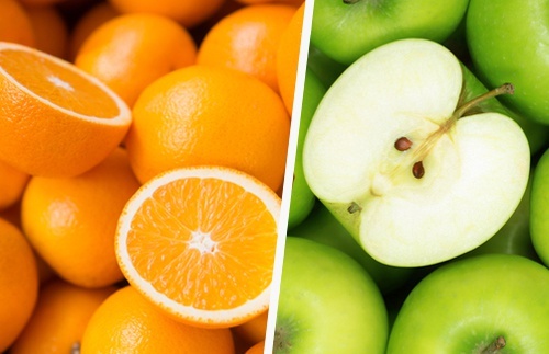 maçã e laranja