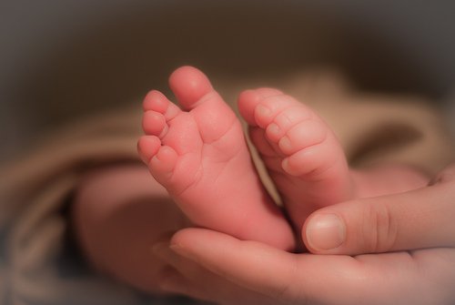 Pés de um bebê