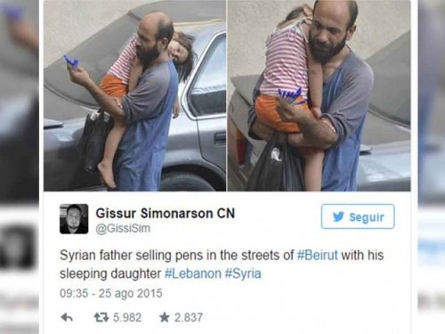 O "vendedor anônimo" só tinha oito canetas e uma filha faminta