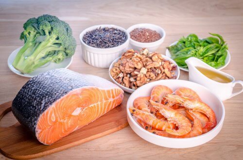 Vários alimentos com Ômega 3