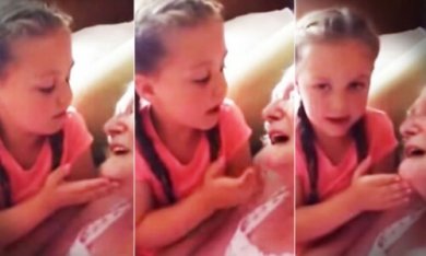 A menina de 5 anos que emocionou sua bisavó com demência