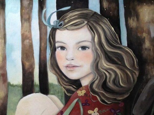 Menina sorrindo com os olhos