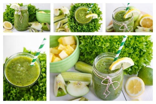 Vitamina relaxante de abacaxi, menta, maçã e limão Vitamina relaxante de abacaxi, menta, maçã e limão