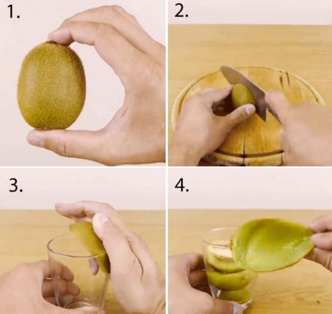 Tarefa de descascar um kiwi