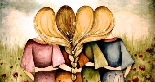 Amigas abraçadas