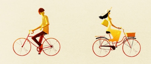 Casal andando de bicicleta sem querer dar explicações