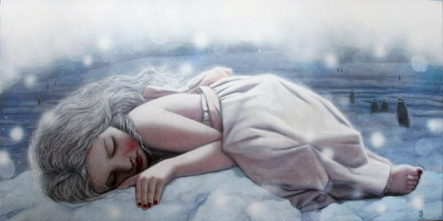 menina-dormindo-na-neve