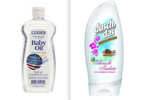 Óleo para bebês e sabonete líquido