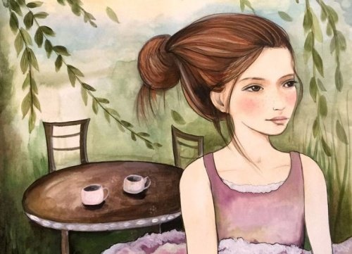 Mulher precisando de pessoas que somem