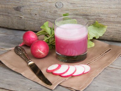 Suco de rabanete e cenoura para a circulação