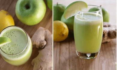 Suco de maçã verde, mel e limão para seus pulmões