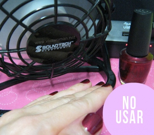 Secar o esmalte com ventilador