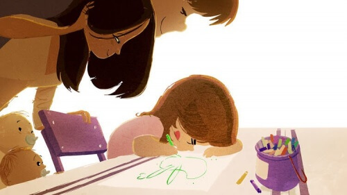 Pais educando sua filha