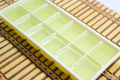 Conservando o gel de aloe vera congelaod