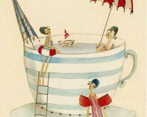 Amigas bebendo café