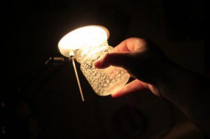 Frasco luminoso brilhando