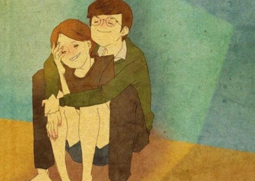 Casal demonstrando amor