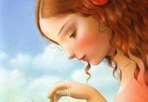 Menina se sentindo melhor com ela mesma