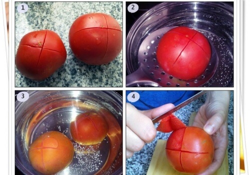 Descascar o tomate corretamente