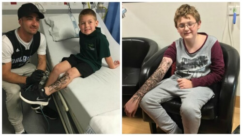 O homem que realiza “tatuagens temporárias” em crianças doentes para lhes dar força