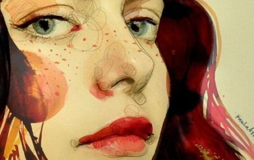 Mulher triste porque espera a felicidade