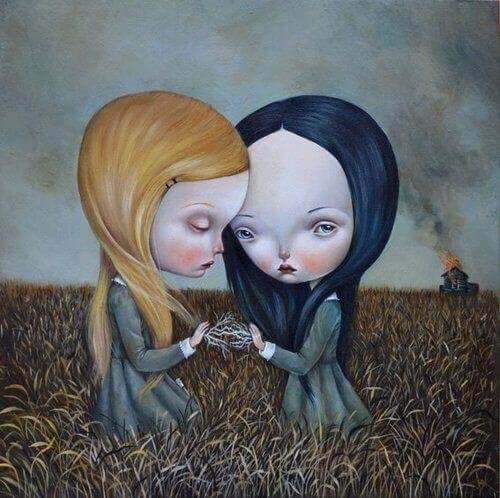 Crianças tristes com carências afetivas