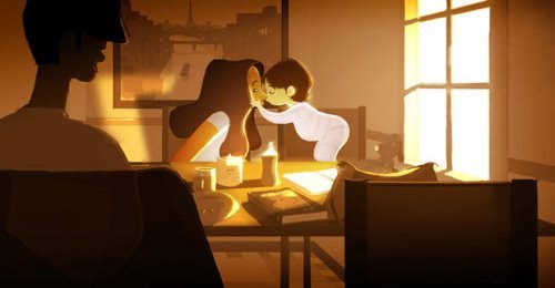 Criança beijando e abraçando mãe