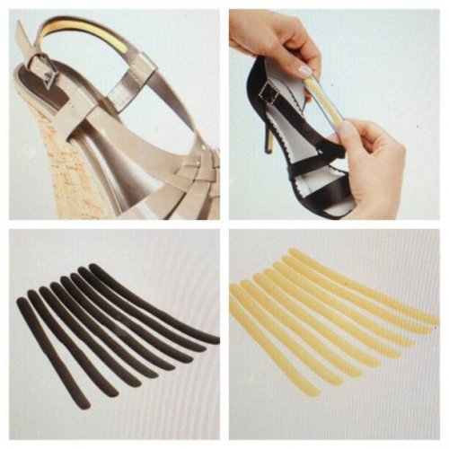 Colocar tiras nos sapatos para que não machuquem