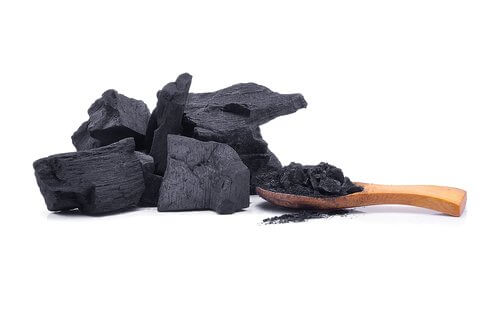 Carvão no jardim