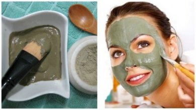 Máscara verde para eliminar cravos, espinhas e manchas