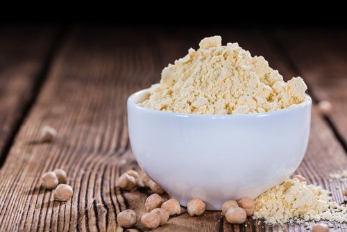 Farinha de grão de bico e limão