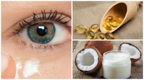 Creme natural de óleo de coco para rejuvenescer o contorno dos olhos Creme natural de óleo de coco para rejuvenescer o contorno dos olhos