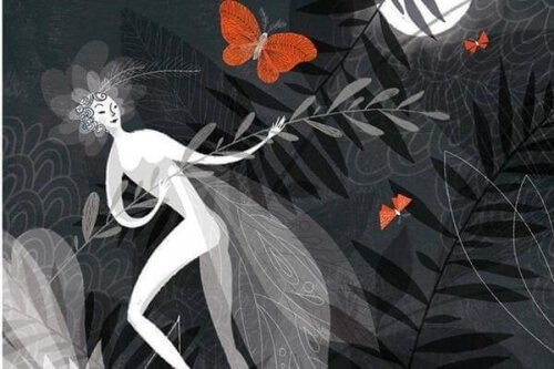 mulher-folhas-borboleta