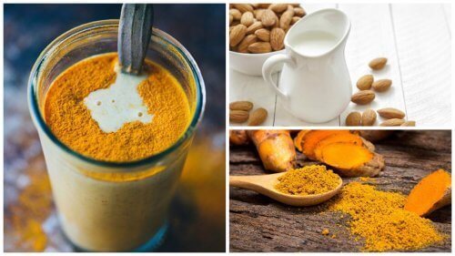 Prepare uma bebida anti-inflamatória de açafrão e leite de amêndoas