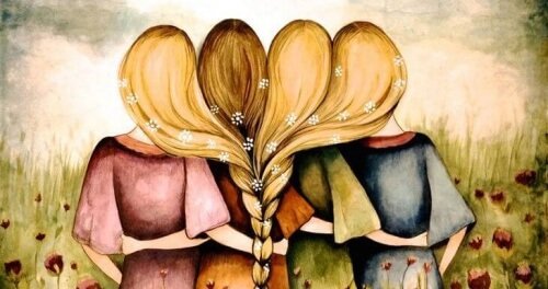 Meninas sem feridas emocionais juntas