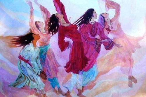 Mulheres dançando e sentindo amor próprio