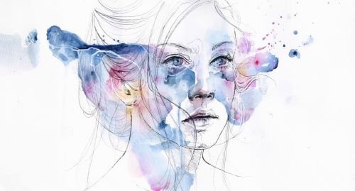 Ilustração de mulher com depressão maior