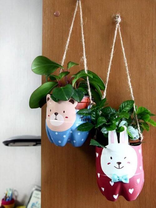 Vasos de plantas para reaproveitar garrafas plásticas