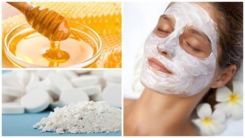 Máscara facial à base de mel e aspirina